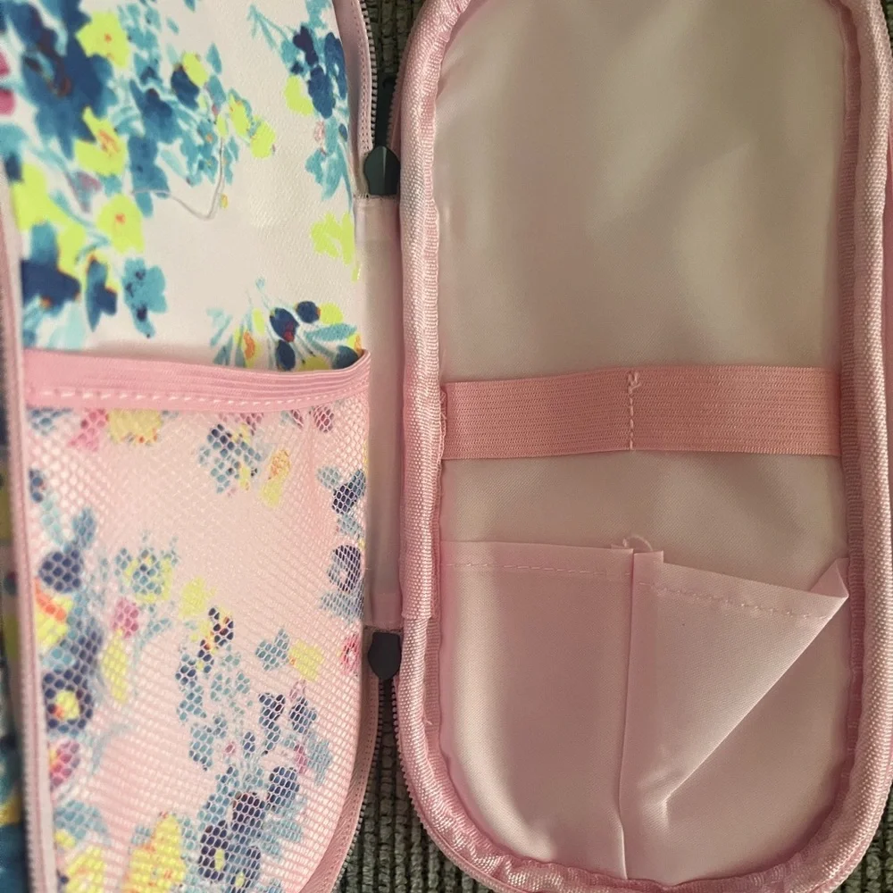 Floral Pink Travel Bag/ makeup bag